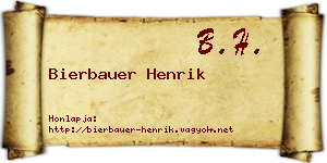 Bierbauer Henrik névjegykártya